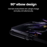 240W 2-in-1 Type C to USB C Fast Charging Data Cable Foldable Phone Holder Type C Fast Charging cabo For iPhone 17 Black/Orange - Image 3