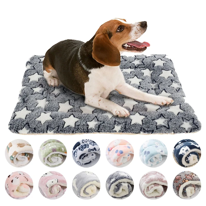 S08f8260c7ecd48c299786e34fd1ad15ao.webp Flannel Pet Sleeping Mat Dog Bed Cat Litter Puppy Bed Dog Sofa Lovely Mattress Cushion for Small Large Dog Blanket For Winter - Image 1