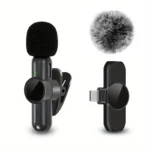 Wireless Lavalier Microphone With Windproof Cover Audio Video Recording Mini Mic For iPhone Android Mobile Phone Microphone - Image 7