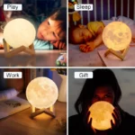Moon Lamp LED Night Light Battery Powered With Stand Starry Lamp For Bedroom Decor Night Lights Kids Gift Moon Lamp - Image 3