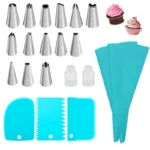 Silicone Piping Bags and Tips Set Cake DIY Decorating Kit with Stainless Steel Nozzle Reusable Silicone Pastry Baking tool - Image 11