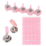 Nail Stand Set for Press On Nail Display Practice Art Magnetic Fake Nail Holder for Painting NailsStand with Reusable Putty Clay - Image 12