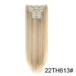 Synthetic 24Inch 16 Clips in Hair Extensions Long Straight Hairstyle Blonde Black Hairpieces Heat Resistant False Hair Daily Use - Image 14