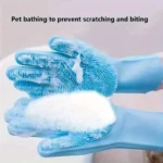 Pet Grooming Cleaning Gloves Dog Cat Bathing Shampoo Glove Scrubber Magic Dishwashing Cleanner Sponge Silicon Hair Removal Glove - Image 3