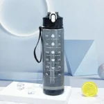 Sports Water Bottle with Time-Tracking Straw Leak Proof Locking Flip Cover for Easy Carry Ideal for Outdoor Adventures - Image 10