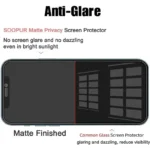 1-5PCS Anti-Spy Glass for iPhone 15 14 13 12 11 16 17 Pro Max Mini X XS XR 7 8 6 Plus Privacy Screen Protector For iPhone 17 - Image 3