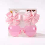 3Pcs/Pack Solid Dot Hair Bows Clip Girls Boutique Bowknot Hair Clips Kids Colorful Heart Sun Glasses Children Hair Accessories - Image 8