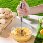 Stainless Steel Egg Beater Durable Semi-Automatic Mixer for Effortless Egg Cream Mixing Stirring and Beating for Kitchen Baking - Image 2