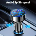 6-in-1 Fast Charging Car Adapter 3.1A Dual Type-C Digital Display Smartphones Tablets Power Banks Black Portable Charger - Image 2