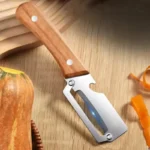 Kitchen Peeler Stainless Steel Vegetable Peeler with Wooden Handle for Peeling and Slicing Fruits and Vegetables Kitchen Tool - Image 5