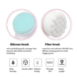 3D Double Silicone Facial Cleansing Brush Manual Massage Facial Brush Soft Bristles Exfoliator Double Sided Face Wash Brush - Image 5