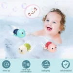 Baby Bath Toys Bathing Cute Swimming Turtle Whale Pool Beach Classic Chain Clockwork Water Toy For Kids Water Playing Toys - Image 2