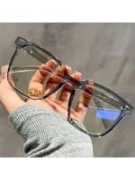 1/2/3 Pairs of Universal Fashion Glasses, Square-Framed Glasses, Fashionable Campus Style, Clear Black Frame, Back to School - Image 7