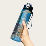 800ml/27oz Large Capacity Sports Water Bottle Leak Proof Plastic Drinking Cup With Time Scale Suitable For Travel Fitness Sports - Image 25