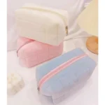 Solid Fur Cosmetic Storage Bag Large Women Zipper Makeup Organizer Handbag Stationery Pencil Case Travel Make Up Toiletry Punch - Image 6