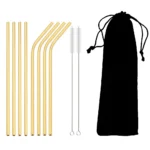 Colorful Reusable Drinking Straw Metal Straws 304 Stainless Steel Straws Set with Brush Bar Cocktail Straw for Glasses Drinkware - Image 14