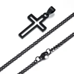 Casual Hollow Cross Necklaces for Men Boys,Waterproof Stainless Steel Cross Pendant Necklace,Religious Faith Prayer Jewelry Gift - Image 12