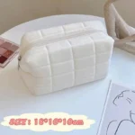 Solid Fur Cosmetic Storage Bag Large Women Zipper Makeup Organizer Handbag Stationery Pencil Case Travel Make Up Toiletry Punch - Image 9