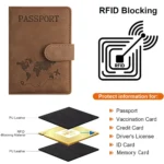 Passport Holder for Travel Essentials  Passport Wallet Cover Case for Travel  Accessories,Passport Book Holders for Women/Men - Image 3