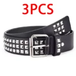 Fashion New Square Bead Rivet Belt Metal Pyramid Belt Men and Women Punk Hardware Jeans Belt Y2K Belt Designer Belt Women's Belt - Image 13