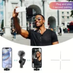 Wireless Lavalier Microphone With Windproof Cover Audio Video Recording Mini Mic For iPhone Android Mobile Phone Microphone - Image 3