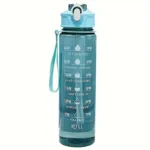 800ml/27oz Large Capacity Sports Water Bottle Leak Proof Plastic Drinking Cup With Time Scale Suitable For Travel Fitness Sports - Image 6