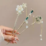 1/6pcs Elegant Chinese Style Tassel Hair Stick Traditional Floral Design Hairstyle Accessory Women Jewelry Hairpin Hairneedle - Image 2