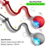 iLMH 1/2 PCS Cat Interactive Ball Toy Automatic Rolling Ball Faux Tail Rechargeable Smart Pet Electric Toy Pet Toy Imitate Mouse - Image 21
