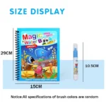 1pc Reusable Water Drawing Book Magic Water Book Mess-Free Magic Painting Pad with Refillable Water Pen Learning Education Toy - Image 2