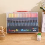 Professional Art Use 48-Color Acrylic Paint Markers, Dual-Tip Fine and Brush Tip Pens, Suitable for Stone, Wood, Calligraphy - Image 9