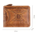 Men Wallet with Zipper 100 US Dollar Pattern Card Holder Coin Pocket Purse Cartera Hombre Carteras - Image 5