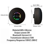 Portable Wireless Bluetooth Speaker LED Light IPX4 Waterproof Loudspeaker Outdoor Bathroom Large Suction Cup Stereo Sound Box - Image 6