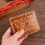 Men Wallet with Zipper 100 US Dollar Pattern Card Holder Coin Pocket Purse Cartera Hombre Carteras - Image 2