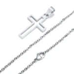 Casual Hollow Cross Necklaces for Men Boys,Waterproof Stainless Steel Cross Pendant Necklace,Religious Faith Prayer Jewelry Gift - Image 14