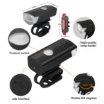 USB Rechargeable Bike Light Front Light Red Taillight Easy to Install 3 Modes Bicycle Accessories for the Bicycle - Image 2