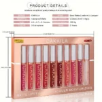 10 Pcs Matte Lipstick Lip Gloss Sets Long-Lasting Non-Fading Waterproof Non-stick Cup Exquisite Gift Everyday Holiday Universal - Image 6