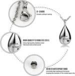 Teardrop Ashes Necklace Keepsake Urn Pendant Simple Elegant Cremation Memorial Jewelry -Always in my heart - Image 3