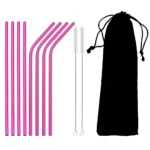 Colorful Reusable Drinking Straw Metal Straws 304 Stainless Steel Straws Set with Brush Bar Cocktail Straw for Glasses Drinkware - Image 11