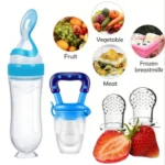 4pcs Baby Feeding Set, Baby Bottle with Suction Base Rice Cereal Bottle, Vegetable & Fruit Feeder, Two Mesh Bags (S L） - Image 2