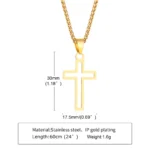 Casual Hollow Cross Necklaces for Men Boys,Waterproof Stainless Steel Cross Pendant Necklace,Religious Faith Prayer Jewelry Gift - Image 6