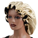 1Pc Double-Layered Minimalist Hair Bonnet Satin Bonnet Sleep Caps Can Be Worn on Both Sides Versatile Cap for Men/Women - Image 4