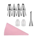 Silicone Piping Bags and Tips Set Cake DIY Decorating Kit with Stainless Steel Nozzle Reusable Silicone Pastry Baking tool - Image 9