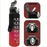 Sports Water Bottle with Time-Tracking Straw Leak Proof Locking Flip Cover for Easy Carry Ideal for Outdoor Adventures - Image 3