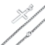 Casual Hollow Cross Necklaces for Men Boys,Waterproof Stainless Steel Cross Pendant Necklace,Religious Faith Prayer Jewelry Gift - Image 17