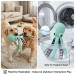 Squeaky Octopus Dog Toy, Pineapple Plush Chew Toy with Squeaker&CrinkleTentacles,InteractiveDentalPuppyToy for Small Medium Dogs - Image 4