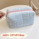 Solid Fur Cosmetic Storage Bag Large Women Zipper Makeup Organizer Handbag Stationery Pencil Case Travel Make Up Toiletry Punch - Image 8