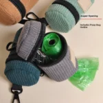 New Corduroy Dog Poop Bag Dispenser Multi-color Zipper Waste Bag Holder Hangable Walking Use Poop Bag Organizer Pet Supplies - Image 5