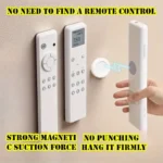 3pcs No Drill Magnetic Remote Holder - Wall Mount for TV/AC/DVD Remotes, White Space-Saving Design - Image 2