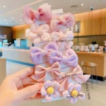 10 Pieces Of Cute And Sweet Style Bow Flower Design, Strong Elasticity, Does Not Damage Hair, Suitable For Ponytail Hair Accesso - Image 5