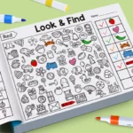 Children's Search for Items Game, Enhance Visual Perception, Fun Coloring Book, Focus and Attention, Handwriting Exercise Book